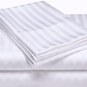 Sang Trọng 100% Ai Cập Cotton Khách Sạn Chất Lượng Bộ Đồ Giường Đặt 1 Cm Sọc Mềm Mại Màu Trắng Khách Sạn Sang Trọng Khăn Ga Giường Đặt Vải - Product Image 4