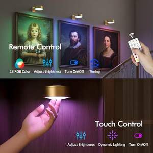 <span class=keywords><strong>Lampe</strong></span> <span class=keywords><strong>d</strong></span>'art <span class=keywords><strong>LED</strong></span> murale moderne <span class=keywords><strong>sans</strong></span> <span class=keywords><strong>fil</strong></span> pour la maison, température de couleur 3CCT, télécommande tactile, batterie rechargeable, garantie de 2 ans - Product Image 2