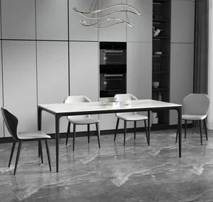 이탈리아 알루미늄 합금 다리 바위 판 꼭지 현대 작풍 Dinging 테이블