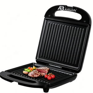 Anbolife Mini <span class=keywords><strong>Gaufrier</strong></span> Électrique 4 Tranches Antiadhésif avec Thermostat Réglable et Bac à Graisse Amovible - Product Image 2