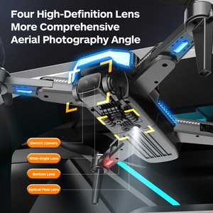 โดรน P9 Pro รุ่นใหม่ กล้องคู่ 8K HD Light Flow พร้อมระบบหลบหลีกสิ่งกีดขวางอัจฉริยะ ควบคุมระยะไกล พับเก็บได้ แบบ FPV Quadcopter - Product Image 3