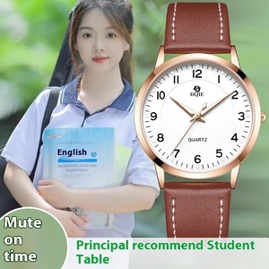 Reloj con movimiento de cuarzo de estilo universitario para hombre con correa de cuero Accesorio de moda de alto valor para estudiantes y <span class=keywords><strong>funcionarios</strong></span> públicos - Product Image 2