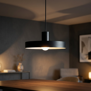 Suspension LED E27 en laiton noir, réglable en hauteur, design moderne et luxueux, CRI80, lumière blanc chaud doux 2700K, abat-jour cloche anti-éblouissement - Product Image 4