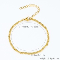 Bracelet chaîne et maillons en acier inoxydable pour femme, plaqué or 18 carats, polyvalent, simple, pour tous les jours, bijou basique inaltérable, cadeau