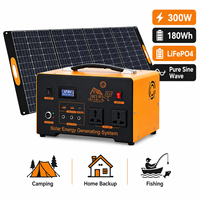 300W 180Wh 360wh LiFePO4 Stasiun Daya Portabel untuk Berkemah, Cadangan Rumah, Paket Baterai LiFePO4 Gelombang Sinus Murni untuk Memancing dan Bepergian