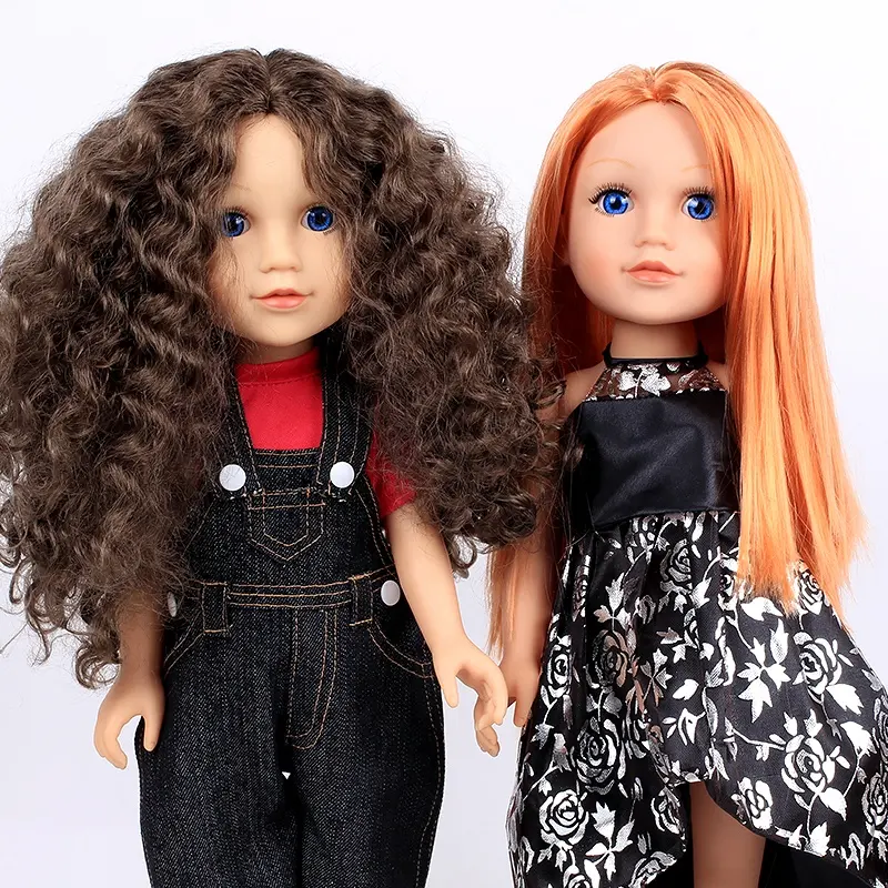 Wholesale Handmade Curly hair Long skirt beautiful vinyl dolls lovely cute girls silicone baby doll toys