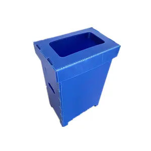 Environment Friendly PP Corrugated Hollow Sheet Correx Danpla Plastic Dustbin Box Bin With Lid