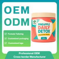 Poudre de fibres végétales à saveur d'ananas, complément nutritionnel quotidien, formule personnalisée, service OEM ODM, marque privée