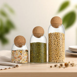 Inovasi baru Harga bagus kaleng dapur kaca stoples penyimpanan kaca <span class=keywords><strong>Cork</strong></span> untuk penyimpanan kopi teh gula - Product Image 2