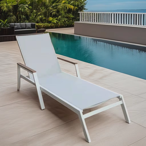 Foshan Darwin Silla de salón de aluminio ajustable junto a la piscina Playa Hoteles Playa Parque acuático Personalizar Tumbona Muebles de exterior - Product Image 2