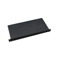ODF 24 Core 19 ''1u/2u rak laci rel geser dudukan 12 24 48 Port Panel Patch serat optik dengan adaptor dan ekor babi