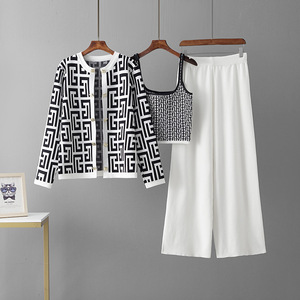 Bộ 3 món dành cho nữ: Áo cardigan, áo len và quần, bộ đồ len ngắn nữ, thời trang nữ - Product Image 2