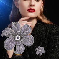 XILIANGFEIZI Bros Bunga Mewah Berkualitas Tinggi Desain Kreatif dengan Zirkon Mikro-inset Aksesoris Pin Corsage Bunga Sederhana