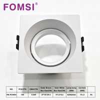Support de Downlight Carré LED FOMSI Blanc Noir à Angle Réglable pour Ampoules LED MR16, Boîtier de Lampe LED, Cadre de Spot LED GU10 MR16