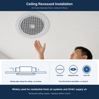 Diffuseur d'air rond en ABS MG avec grille en maille et fixation par clip à ressort pour systèmes de ventilation HVAC domestiques