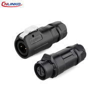 Connecteur circulaire tout plastique CNLINKO LP12 M12, étanche IP68, avec connecteurs mâle et femelle Push-Pull