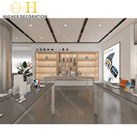 Vitrine de luxe personnalisée pour téléphones portables, présentoir de comptoir pour accessoires de téléphonie mobile avec écran LED