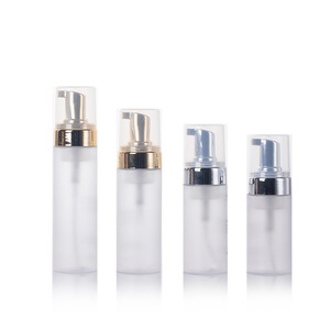 Sang Trọng Rỗng 100Ml 150Ml Mỹ Phẩm Rõ Ràng Frosted Sữa Rửa Mặt Xà Phòng <span class=keywords><strong>Dispenser</strong></span> Nhựa Bọt Bơm Chai Với Vàng Bơm - Product Image 2