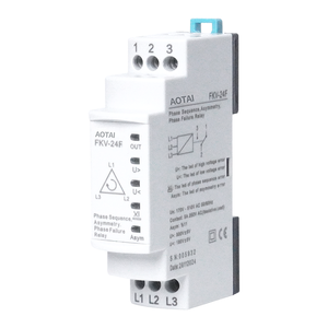 Relé de Protección Trifásico Miniatura de Alta Potencia FKV-24F, Monitor de Secuencia de Fase/Asimetría/Fallos de Fase, Indicador LED, Función 3 en 1 - Product Image 1