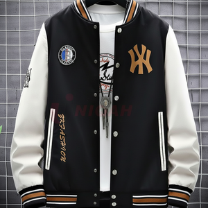Blouson aviateur Letterman Varsity personnalisé vintage pour hommes et femmes High Street Style manche en cuir brodé en laine avec écusson en chenille - Product Image 1