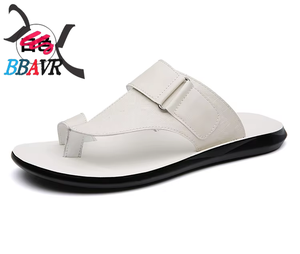Sandalias Deportivas para Hombre, de Piel Auténtica con Suela de PU, Multiusos para Interiores y Exteriores, Pantuflas de Verano - Product Image 3