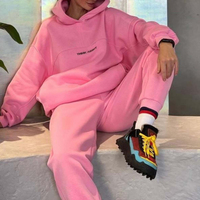 Ensemble de survêtements personnalisés pour femmes : Sweat-shirt oversize, pantalon de jogging et sweats à capuche courts pour l'entraînement