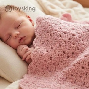 Manta de Bebé Tejida a <span class=keywords><strong>Crochet</strong></span> con <span class=keywords><strong>Punto</strong></span> de Concha - Manta de Guardería Hecha a Mano Ultra Suave, Transpirable y Delicada, Regalo <span class=keywords><strong>para</strong></span> Recién Nacidos - Product Image 2
