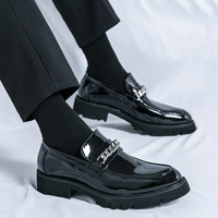 Chaussures Richelieu Homme en Cuir PU à Enfiler, Rehaussantes, Confortables et Souples, Idéales pour Mariages et Soirées