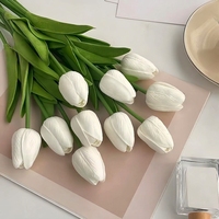 Fleur artificielle tulipe à tige unique, légère, faite à la main, décoration d'intérieur, ornement de table de mariage