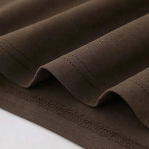 Venta al por mayor Heavyweight T-shirt 300Gsm T Shirt Brown Quality Plus Size Men's T-shirts - Product Image 6