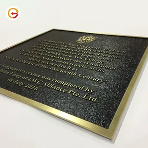 JAGUARSIGN suministro personalizado Embajada Memorial placas de Metal de placas de bronce con citas para la escuela de la Universidad fabricante
