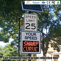 Panneau de signalisation routière LED solaire personnalisé avec affichage de la vitesse, sécurité routière, plage de mesure de 1 à 199 km/h