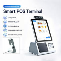 Terminal de caisse tactile Android 10,1 pouces avec reconnaissance faciale, système POS tout-en-un, NFC pour la vente au détail et la restauration