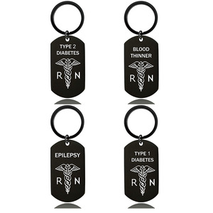 Porte-clés pendentif Symbole médical du <span class=keywords><strong>diabète</strong></span>, du serpent, <span class=keywords><strong>de</strong></span> la manivelle et <span class=keywords><strong>de</strong></span> l'épilepsie, cadeau pour la Journée des médecins et des infirmières, gravé - Product Image 3