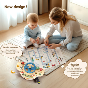 Volant en bois pour enfants, planche d'activités, jouets éducatifs pour développer les compétences de base, jouets de voyage pour activités éducatives des tout-petits - Grande <span class=keywords><strong>Vente</strong></span> - Product Image 4