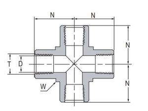 L'instrumentation Raccords De Tuyauterie Croix Femelle 6000 Psi 1/2 Femelle NPT en acier Inoxydable 316 Duplex Monel, Hastelloy - Product Image 4
