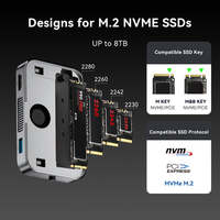 Hub USB-C Magnetik dengan Casing Aluminium Transfer Data 10Gbps 4K 60Hz Pengisian Daya PD 100W Enclosure SATA M.2 NVMe SSD