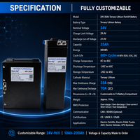 Batterie LiFePO4 24V 35Ah 840Wh CNRY-24V avec BMS intelligent ternaire pour chariots élévateurs électriques et transpalettes (3000 cycles de vie)