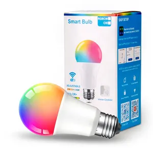 Tuya Smart LED com controle de aplicativo WIFI, lâmpada com 9W, E27 e26 LED, 110V, 220V, controle por voz para Alexa Echo, Google Home