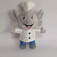 Jouets en peluche personnalisés UYEAH OEM, design animalier personnalisé, éléphant chef en peluche mignon et doux pour cadeaux de marque