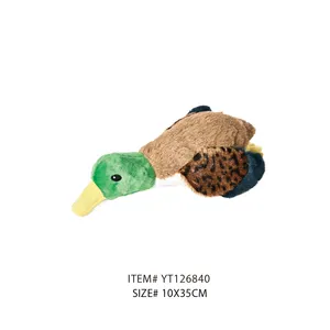 OEM ODM Pet oyuncak fabrika kanatlı kuş ördek şekli EPE tüp Squeaker Chew peluş köpek Pet oyuncak