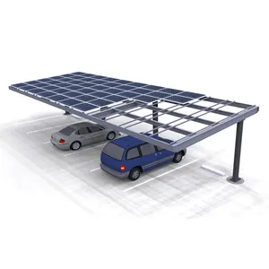 Waterproof solar carport frame modern designed 10kw light weight aluminum pv solar carport mounting system