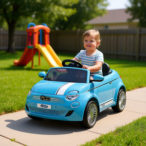 Auto de Juguete Fiat 500 Azul de 12V con Control Remoto Eléctrico para Niños de 3 a 6 Años - Product Image 2