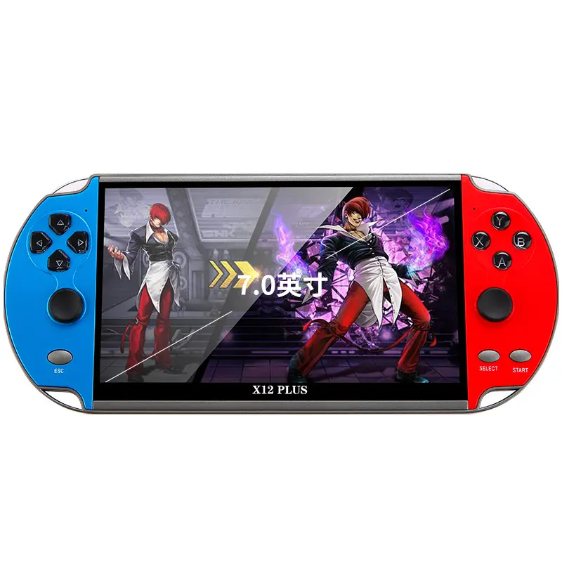 X12 Plus Video Game Console 16GB Handheld Double Joystick 7 inch Game Controller Spupport AV Output TF Card Video Music E-book