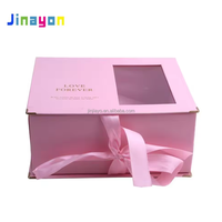 Boîtes cadeaux roses carrées et rectangulaires de luxe en gros, emballage en feuille d'aluminium de haute qualité, nœud papillon, ruban, gaufrage, boîtes rigides