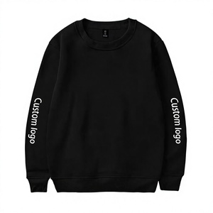 เสื้อสเวตเชิ้ตคอกลมผ้าฝ้ายถักสำหรับผู้ชาย ทรงปกติ สไตล์ลำลองสำหรับฤดูใบไม้ร่วง เสื้อผ้าสตรีทแวร์ รับผลิตโลโก้ตามสั่ง - Product Image 3
