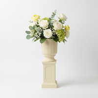 Grand pot de fleurs en béton de fibrociment pour décoration de jardin intérieur/extérieur, avec trou de drainage, durable, pour le sol