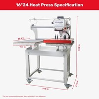 Presse à chaud pneumatique semi-automatique InkSonic à double station et ouverture automatique 38x38cm pour l'impression de t-shirts