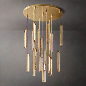 Lustre en cristal K9 de haute qualité, grand, long, moderne et luxueux pour hall d'hôtel, escalier de villa dorée. - Product Image 1