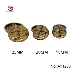 Botón de costura vaquero en relieve con logotipo de metal personalizado Botones decorativos de estilo vintage con técnica de chapado Vástago directo de fábrica - Product Image 6